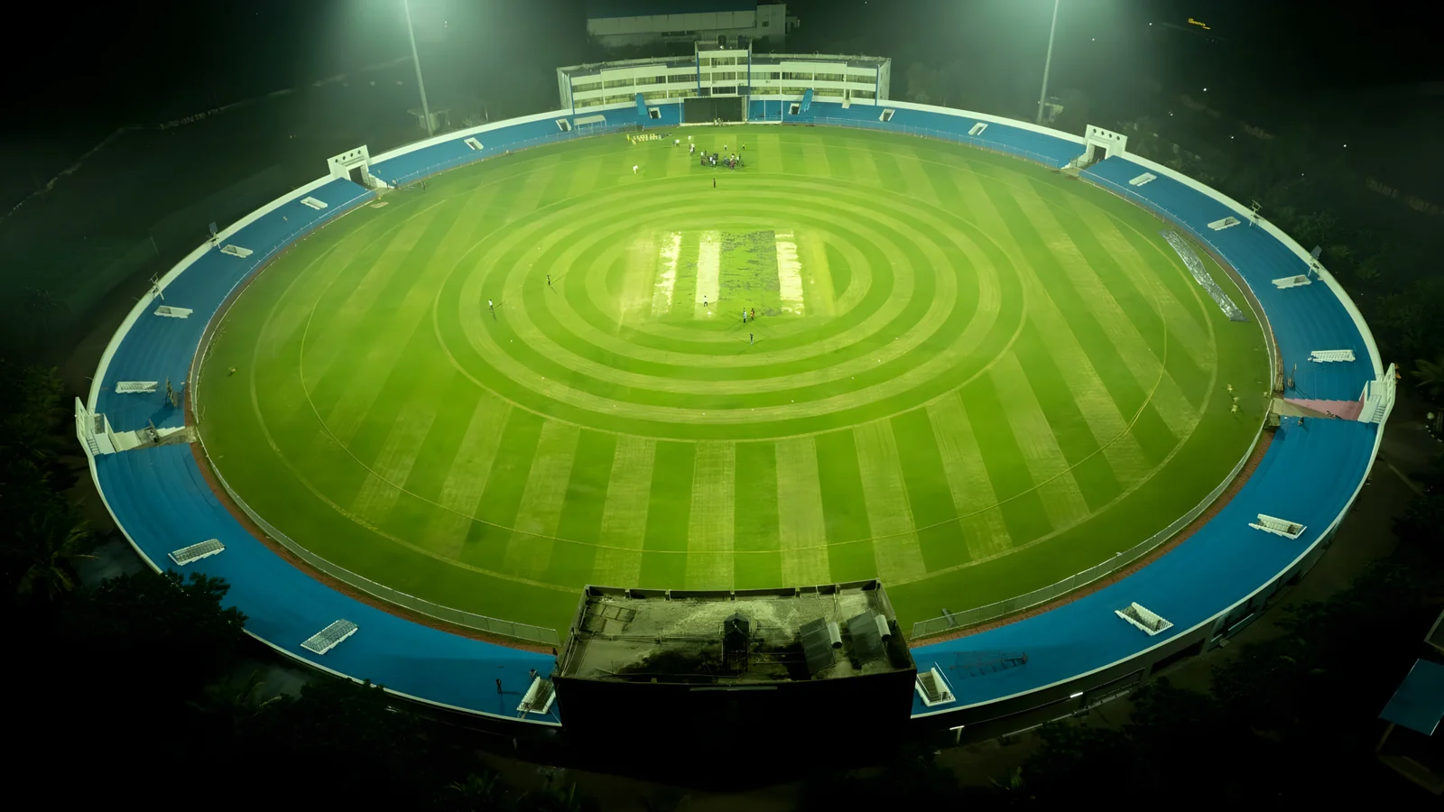 Professional cricket stadium showcasing premium sports infrastructure, athletic field construction, and world-class facilities.
